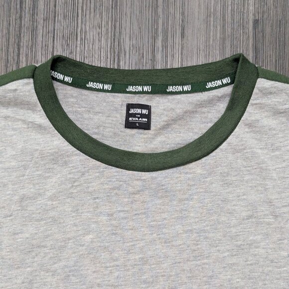 Jason Wu | Men's Large Grey/Green Sweatshirt | Cotton Blend - Picture 2 of 6